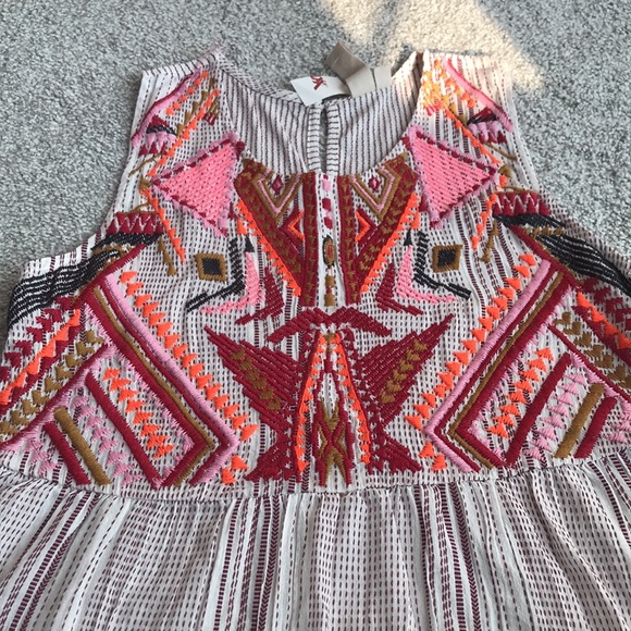 Anthropologie Dolan Embroidered Tribal Print Crewneck Tank Top - Picture 4 of 8